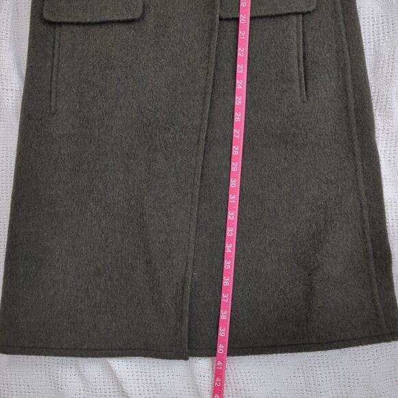Vince Dark Green Soft Wool Double Button Trench Coat Size XS - Picture 9 of 9